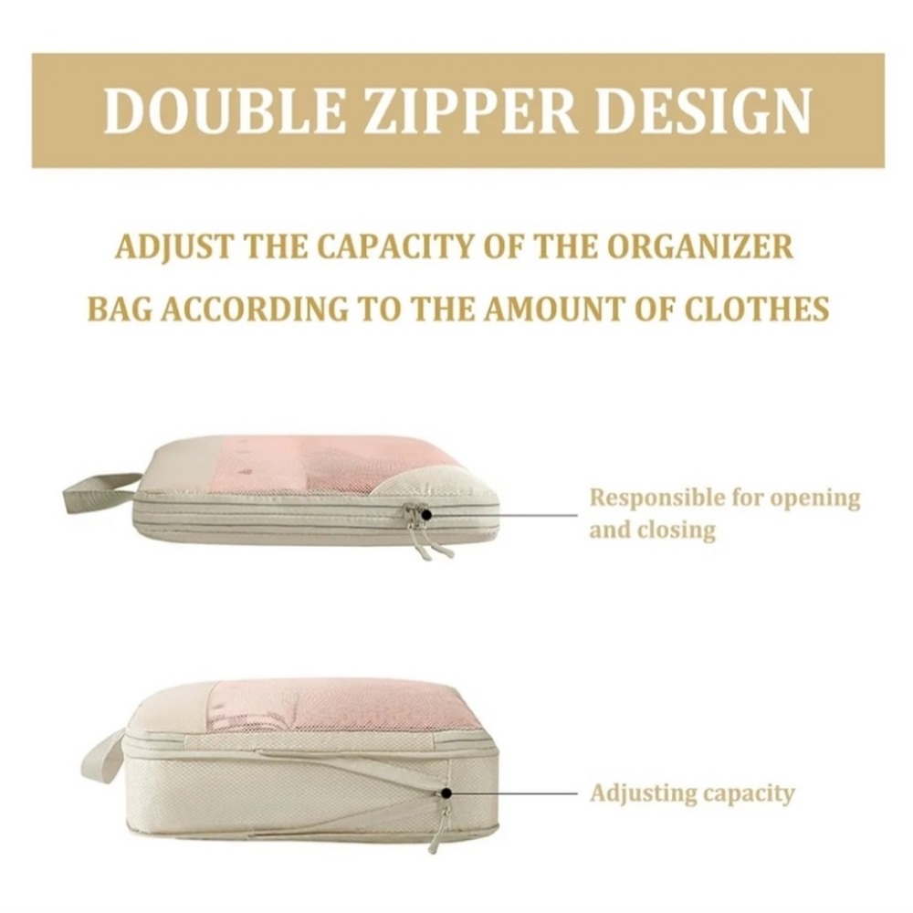 Cream Travel Bag Collection 10 Pieces - Picture 6 of 9